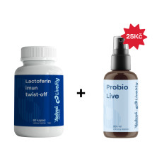 Medveď natural Lactoferin Twist off 60 kapslí + Medveď natural Probio Live 50 ml za 25 Kč